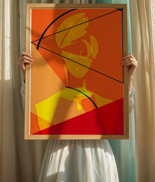 Abstract Portrait with Geometric Shapes and Bold Colors - Mi tienda