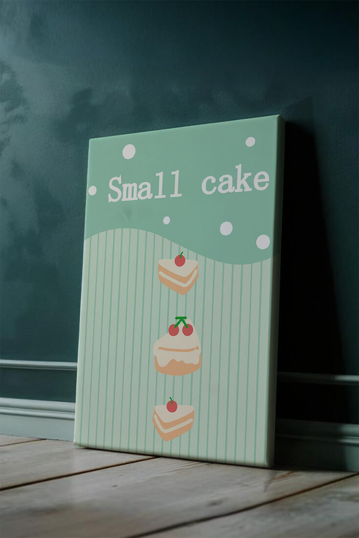 Charming illustration of small cakes with cherries
