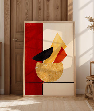 Abstract Geometric Composition with Bold Colors and Textures - Mi tienda