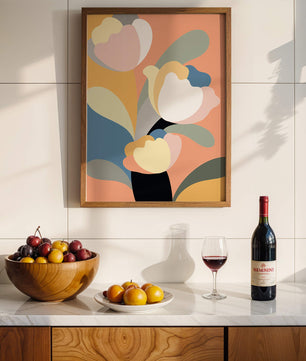 Colorful abstract shapes with soft pastel tones