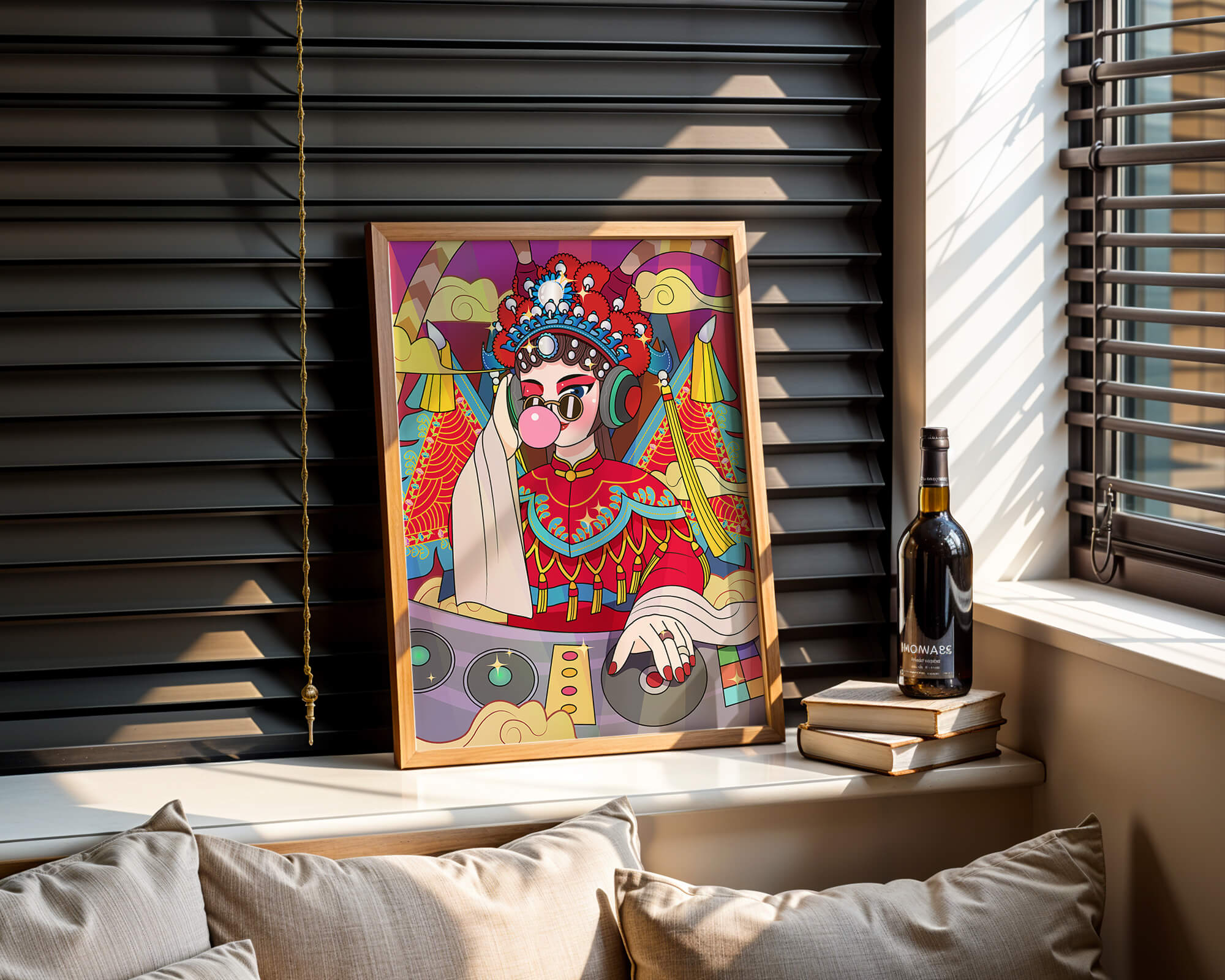 Vibrant DJ illustration combining traditional and modern elements