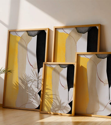 Abstract Composition with Geometric Shapes and Earth Tones