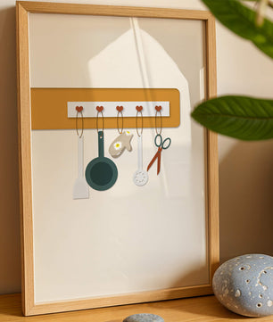 Kitchen Utensils Hanging on a Wall with Heart Hooks - Mi tienda