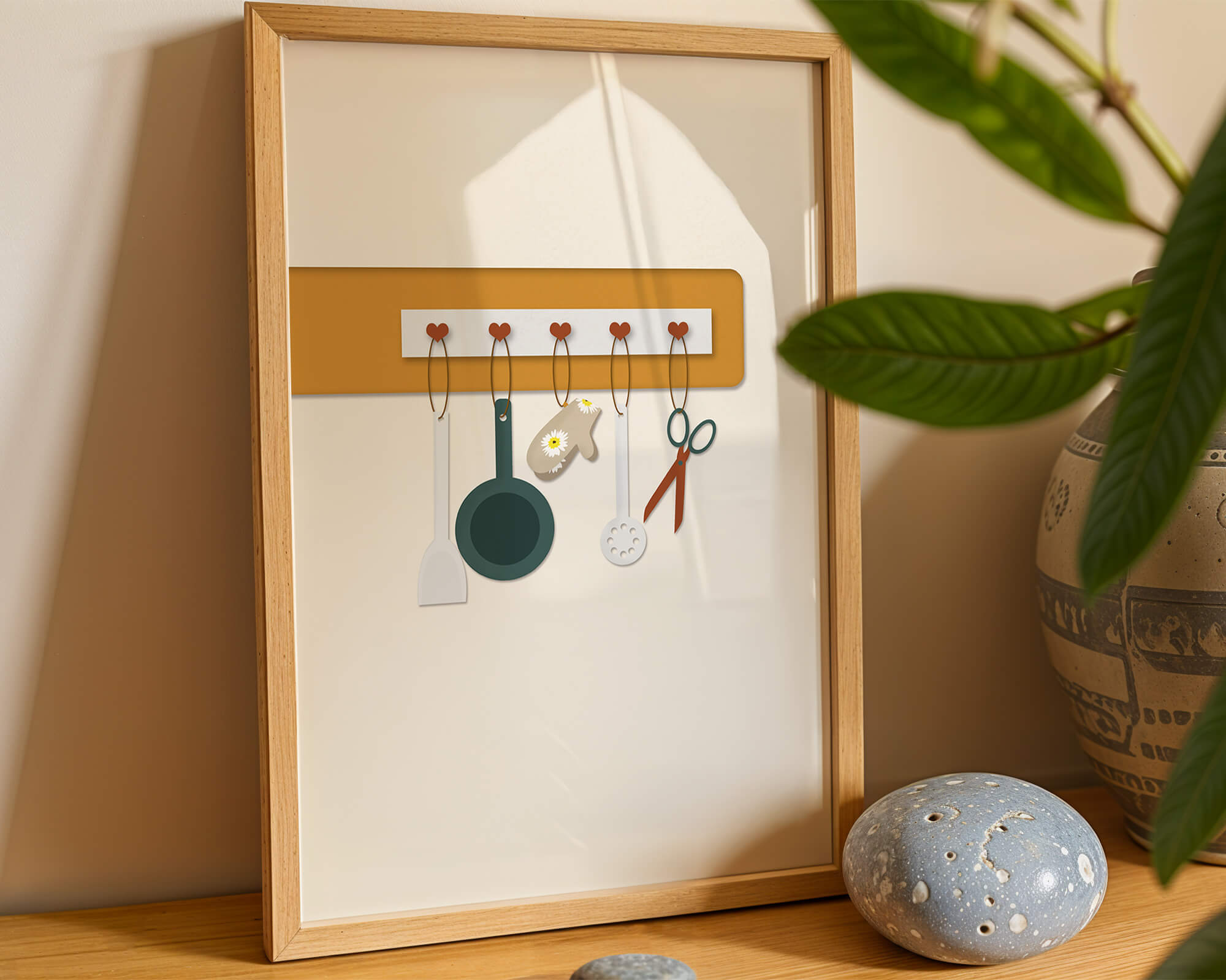 Kitchen Utensils Hanging on a Wall with Heart Hooks - Mi tienda