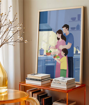 Family Cooking Together in a Modern Kitchen