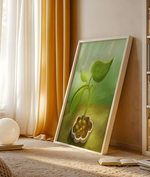 Young Green Plant Emerging from the Soil