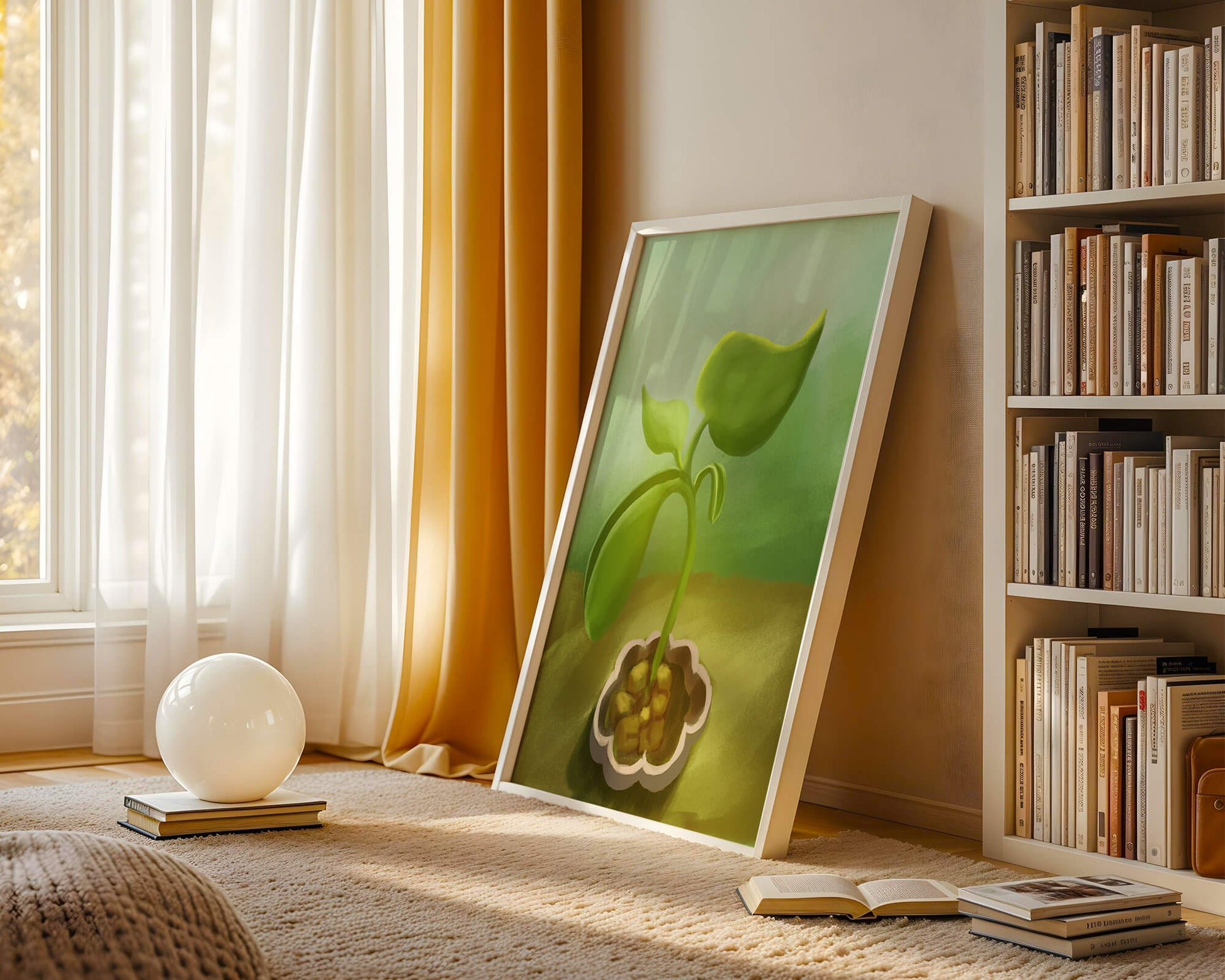 Young Green Plant Emerging from the Soil