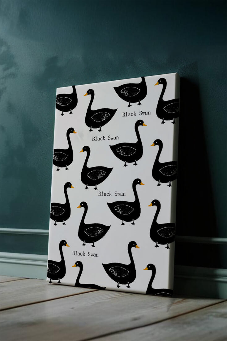 Seamless bird pattern with minimalist design and bold accents