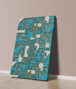 Design abstrait géométrique avec des accents dorés
