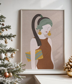 Femme élégante avec accessoires à la mode dans un style art moderne