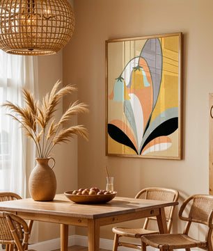 Abstract floral pattern with pastel colors and modern design