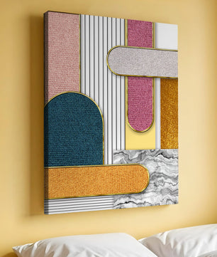 Abstract Geometric Art with Gold Accents