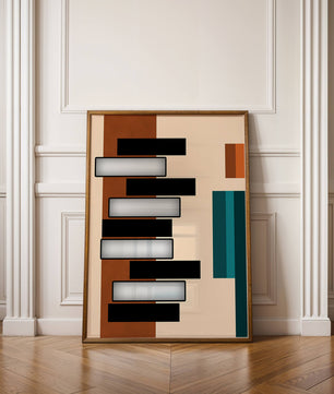 Abstract geometric design with modern color contrasts