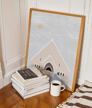Minimalist Church Architecture with Soft Sunrise - Mi tienda
