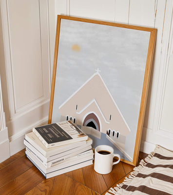Minimalist Church Architecture with Soft Sunrise
