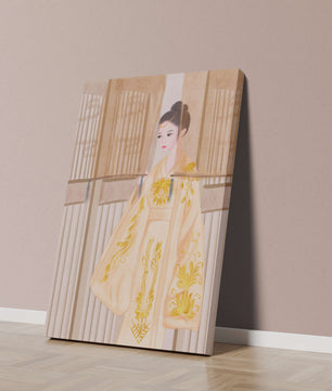 Traditional Chinese attire with gold embroidery and elegant design