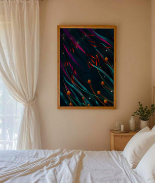 Abstract Underwater Fantasy with Glowing Elements and Vivid Colors