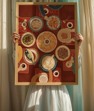 Colorful Chinese cuisine on a dining table with traditional dishes