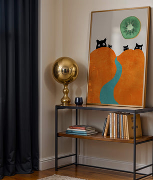 Playful Cats and Smiling Kiwi in Vibrant Hills