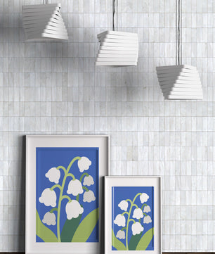 Abstract Lily of the Valley Illustration on Blue Background