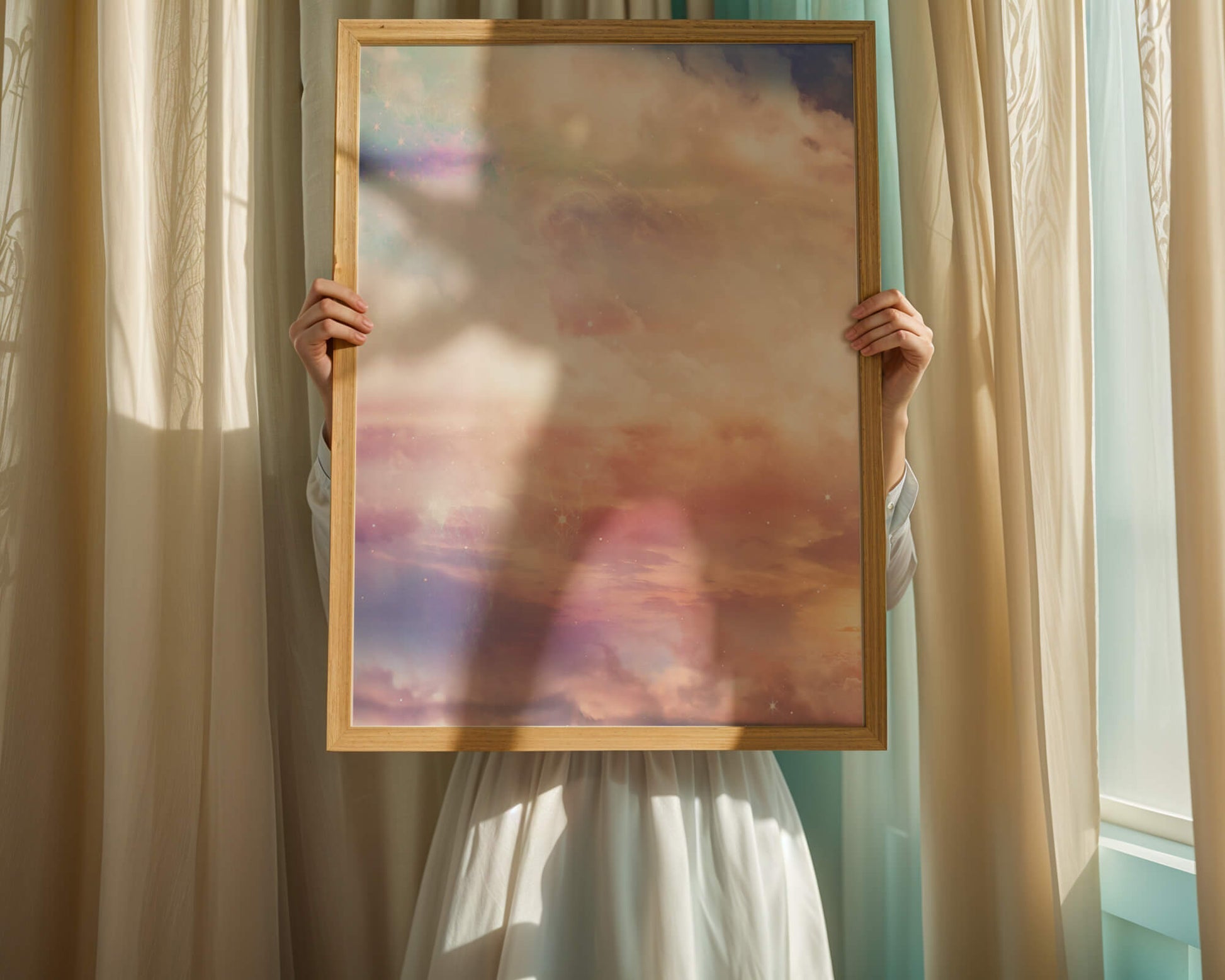 Dreamy Pastel Sky with Soft Clouds and Subtle Glow