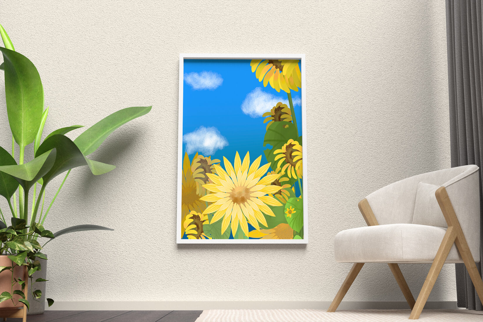 Sunny Sunflowers Against a Bright Blue Sky