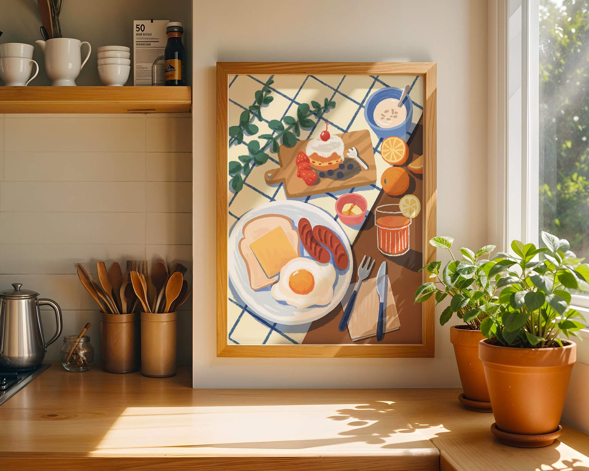 Desayuno encantador con jugo de naranja fresco y pasteles