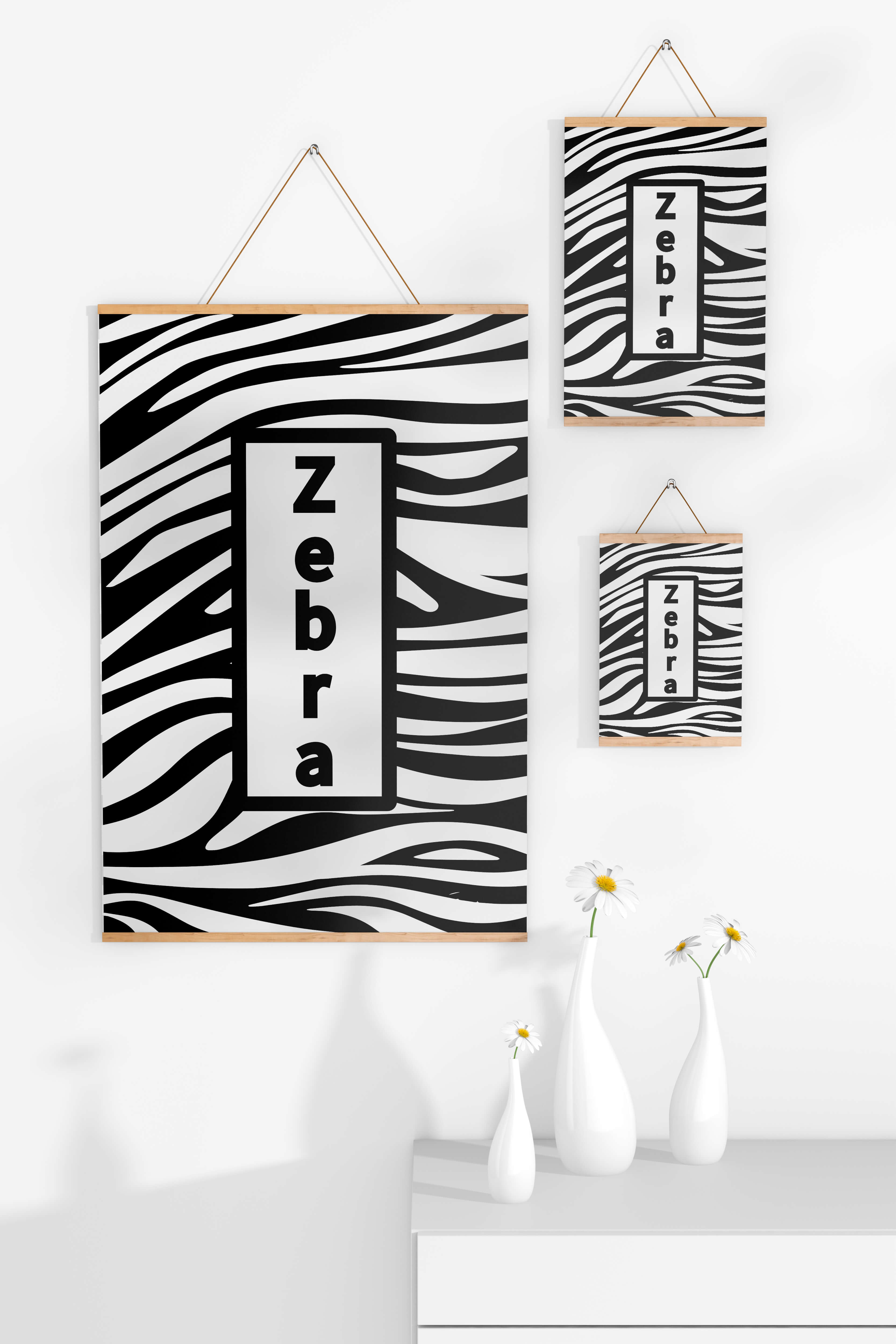 Elegant zebra print design with bold text accent
