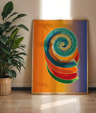 Bunte Spirale abstrakte Kunst mit lebendigem Farbverlauf Hintergrund
