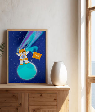 Space Adventure with Shiba Inu Astronaut on a Colorful Planet with Starry Sky - Mi tienda