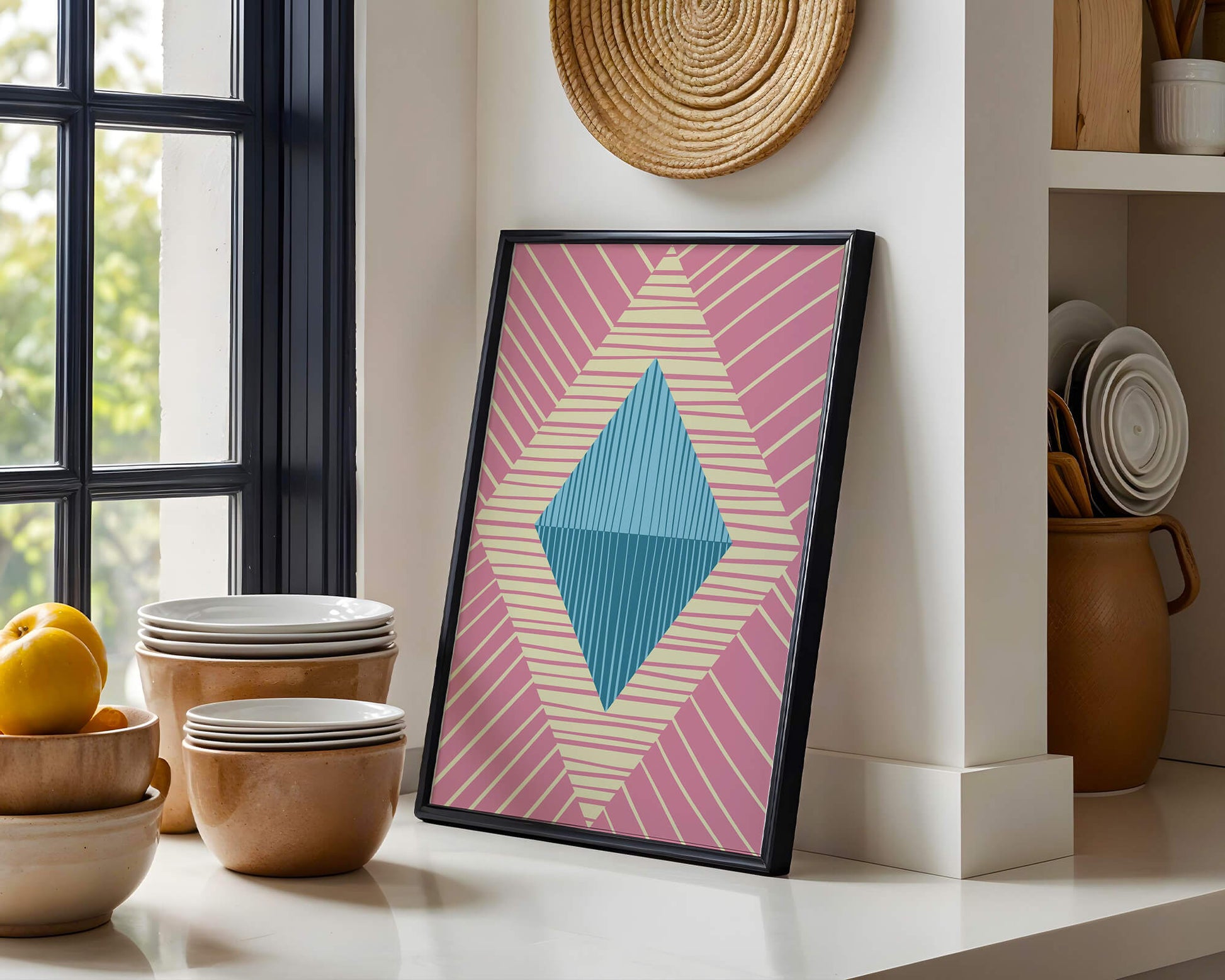 Composition géométrique abstraite avec des couleurs pastel