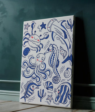 Underwater Marine Life Theme with Cartoon Sea Creatures