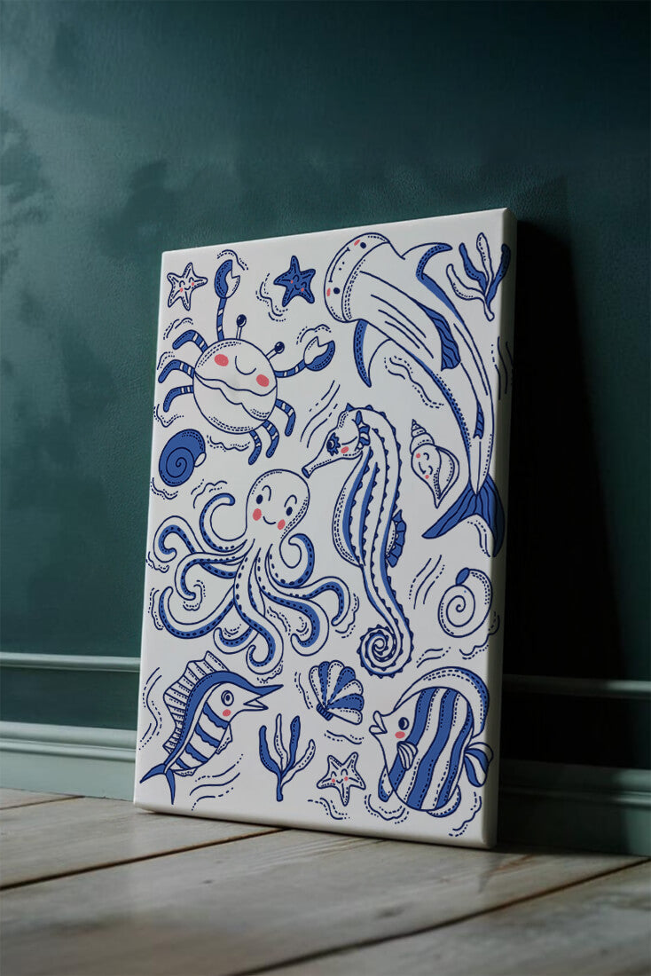Underwater Marine Life Theme with Cartoon Sea Creatures