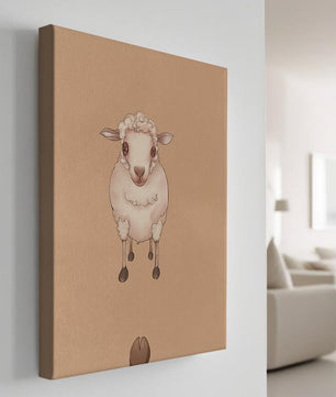 Illustration of an adorable sheep on a textured background