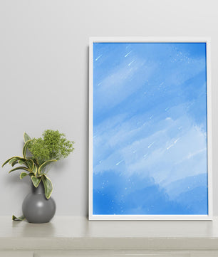 Fondo acuarela azul calmado con rayas y puntos de luz