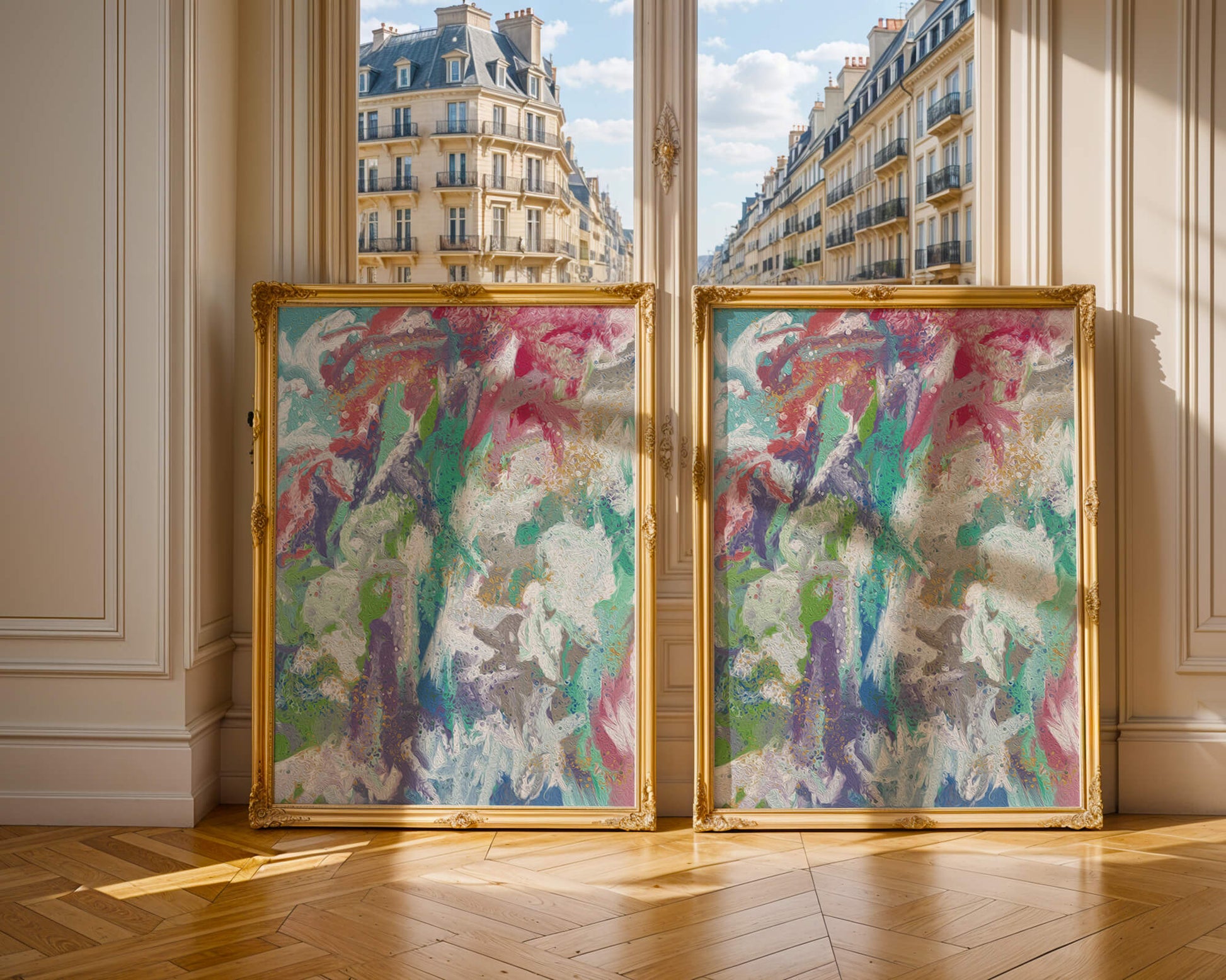 Abstract Colorful Flowing Waves with Textured Patterns