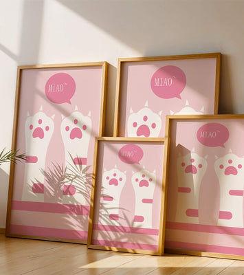 Playful cat paws illustration with speech bubble saying 