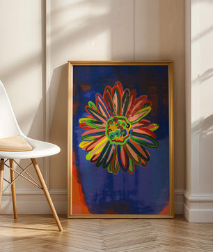 Arte floral abstracto colorido con pinceladas dinámicas