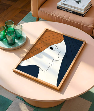 Abstract Portrait with Stylized Hair and Minimalist Design - Mi tienda