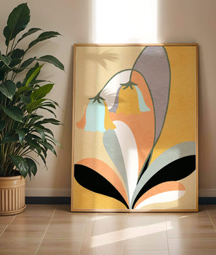 Abstract floral pattern with pastel colors and modern design