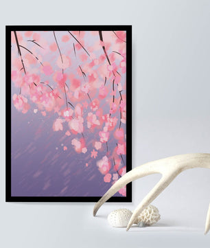 Beautiful cherry blossoms with artistic watercolor effect
