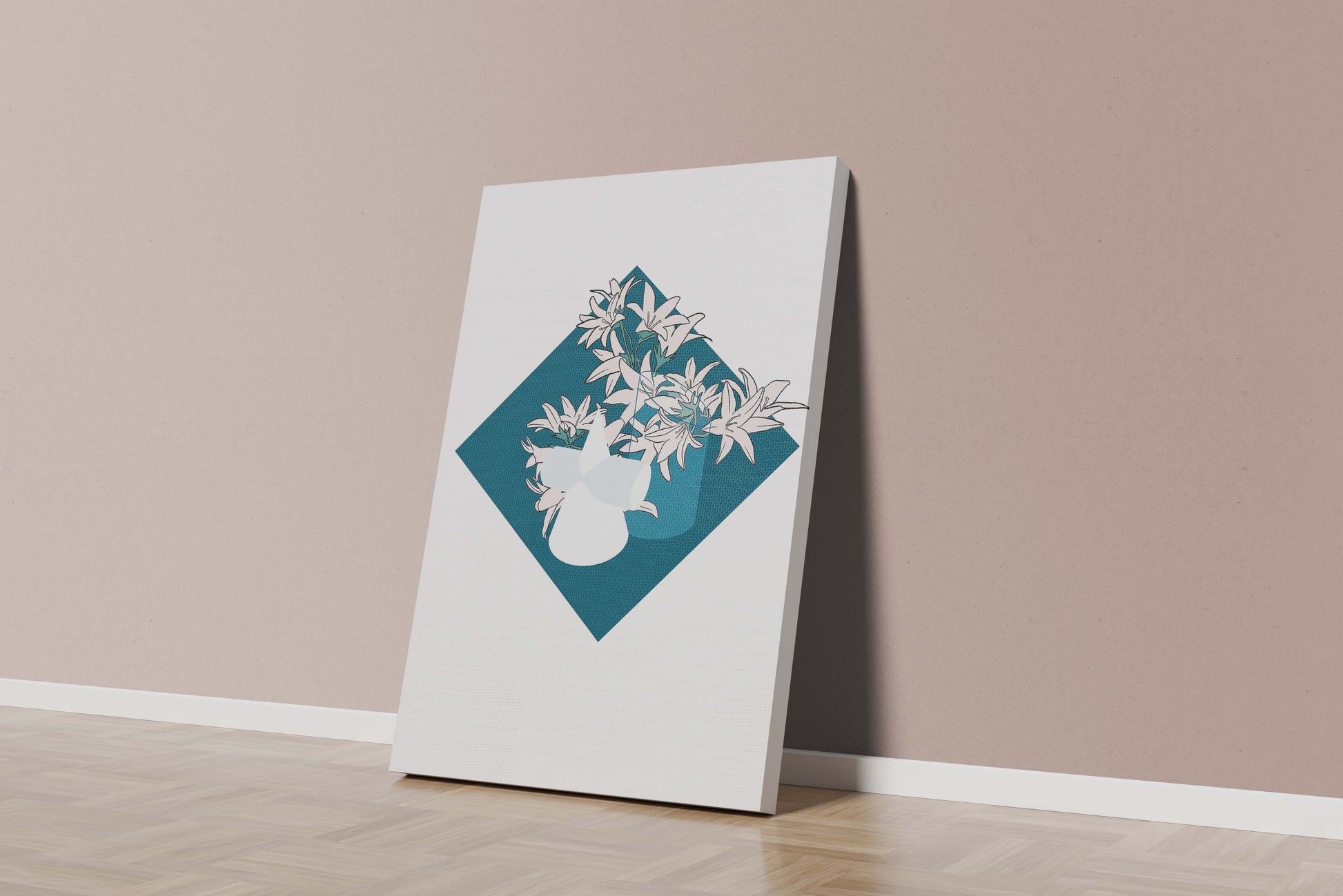 Modern Floral Design with Geometric Elements