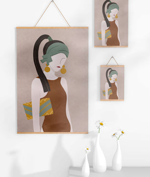 Femme élégante avec accessoires à la mode dans un style art moderne