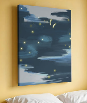 Ciel nocturne abstrait avec des éléments lumineux