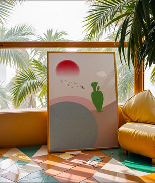 Abstract Landscape with Sun and Cactus - Mi tienda