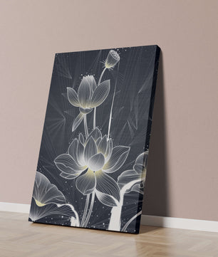 Elegant Abstract Lotus Flowers with Geometric Patterns