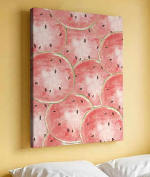Watercolor watermelon slice pattern full of vibrant summer vibes