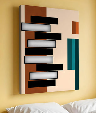 Abstract geometric design with modern color contrasts