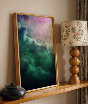 Mystical Cosmic Clouds Illuminated by Colorful Nebula