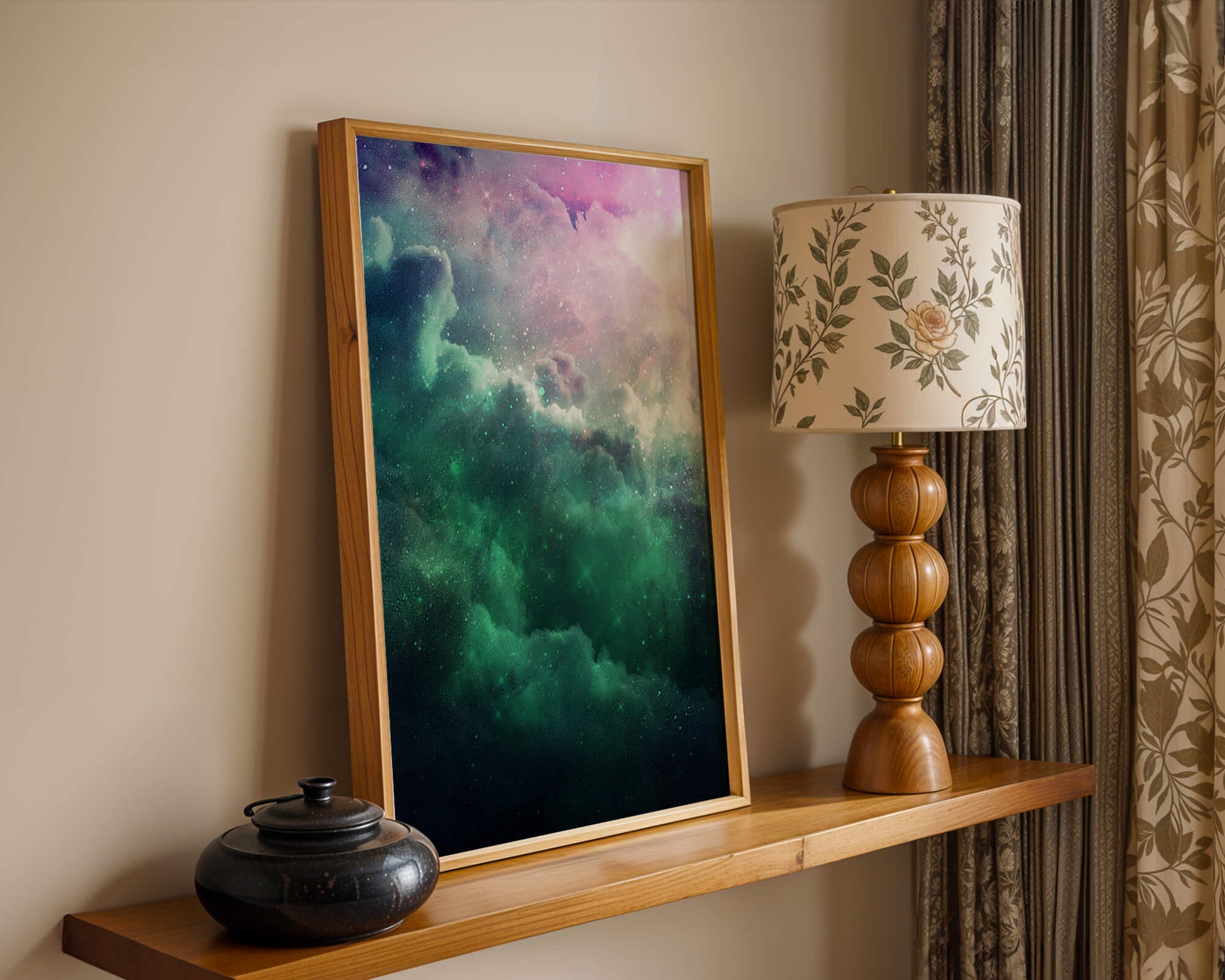 Mystical Cosmic Clouds Illuminated by Colorful Nebula